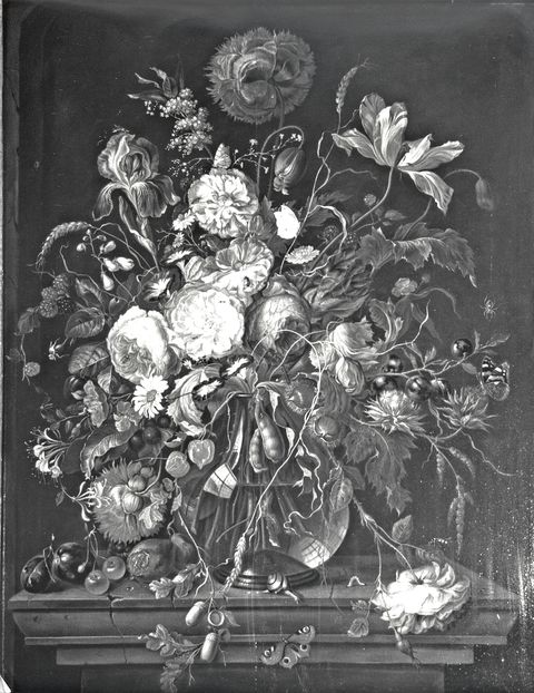 Anonimo — Jan Davidsz. de Heem (?) - sec. XVII - Natura morta con vaso di fiori — insieme